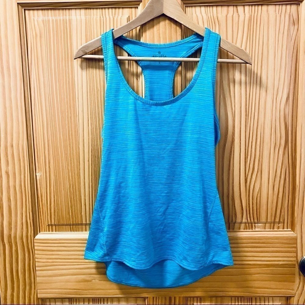 Athleta blue racerback sweat wicking tech tank S